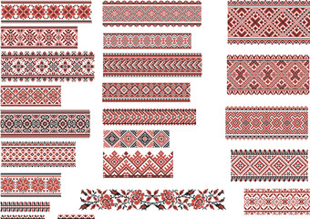 Patterns for Embroidery Stitch, Red and Black