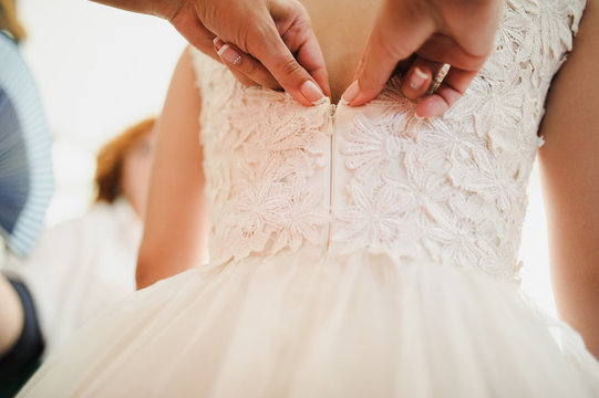 Bride Getting Dressed On Her Best Day Ever