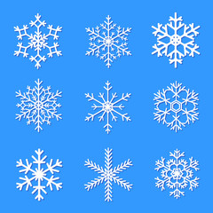Fototapeta na wymiar Vector snowflakes set for Christmas design.
