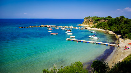Fototapeta na wymiar A beauty beach in Zakynthos, Greece.