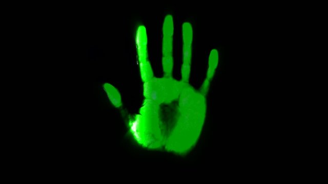 Hand scanner handprint fingerprint palm password id green