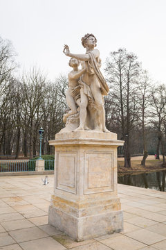 Hermaphroditus and Salmacis statue in Lazienki Park, Warsaw