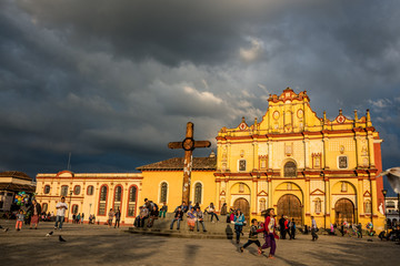SAN CRISTOBAL DE LAS CASAS, MEXICO - DECEMBER 2,2014 - Cathedral