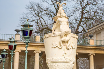 Fototapeta na wymiar Baroque statue in Lazienki Park (Royal Baths Park), Warsaw