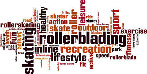 Rollerblading word cloud concept. Vector illustration