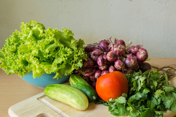 organic food background Vegetables on table