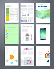 Templates. Vector flyer, brochure, magazine cover for print and