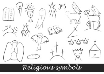Religious symbols 2 - obrazy, fototapety, plakaty
