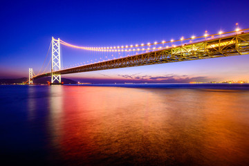 Fototapeta na wymiar Akashi Okashi Bridge in Japan