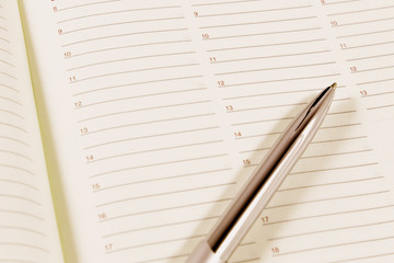 Agenda and silver pen