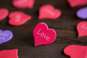 Heart with the word love