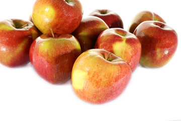 apples on the white background