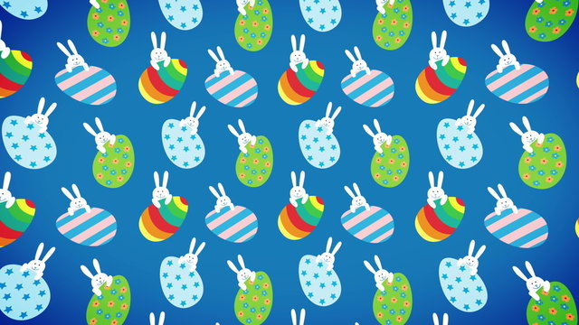 Easter bunnies and eggs animation