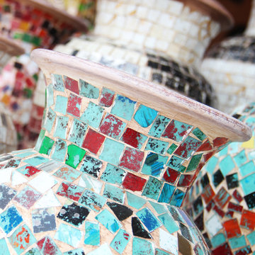 vase of colored mosaics