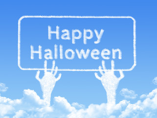 Happy Halloween message cloud shape