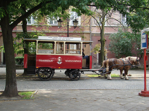 Vintage horse-drawn tram