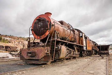 Old abandoned locomotive train