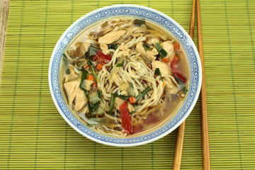 soupe aux ramen et poulet