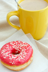 Donut and coffee cup