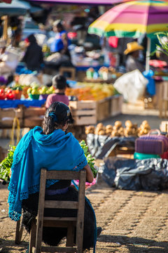 Women at San Juan Chamula, inhabited by indigenous Tzotzil Maya
