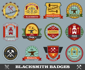 Naklejka premium Blacksmith Badges Set