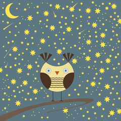 Funny owl vector illustration