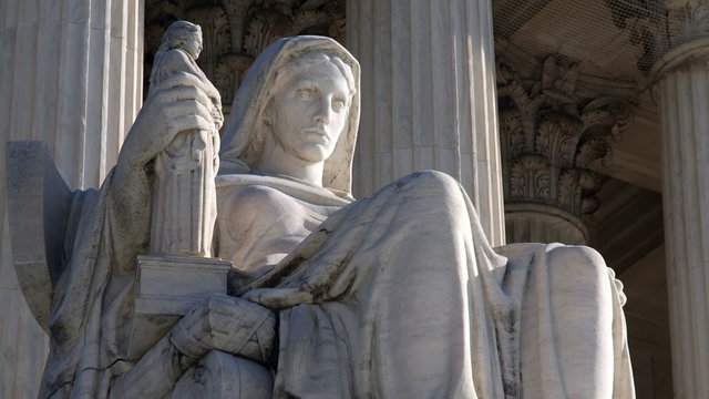 US Supreme Court Building Statue Contemplation of Justice