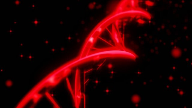 DNA spinning RNA double helix slow tracking shot closeup depth o