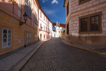 Historic architecture in Kanovnicka Street, Prague