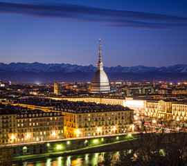 Fototapeta na wymiar Turin (Torino), panorama with Mole Antonelliana