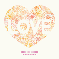 Vector warm flowers love text frame pattern invitation greeting