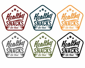 Obraz premium vintage emblem healthy snaks