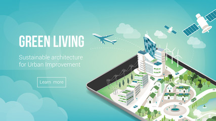 Green city banner © elenabsl