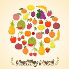 Circle from fruits, healthy food