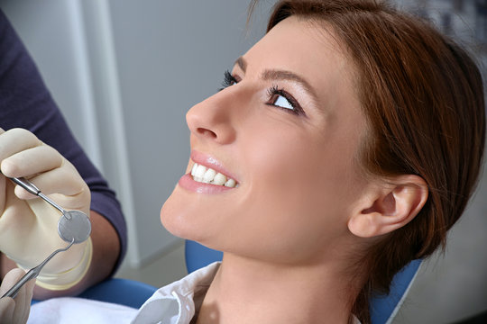 examination of the teeth in the office of the dentist