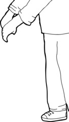 Outline Of Hands Pulling Something