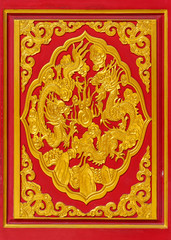 Fototapeta na wymiar Golden dragons pattern