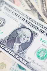 The dollar banknotes for business and finance concept .