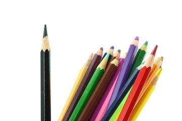 colour pencils isolated on white background