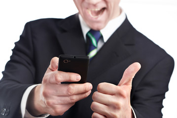Businessman using smart phone
