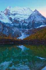 The Xiannairi&nbsp;Holy&nbsp;Mountain and Zhuoma&nbsp;La&nbsp;Lake, Yading
