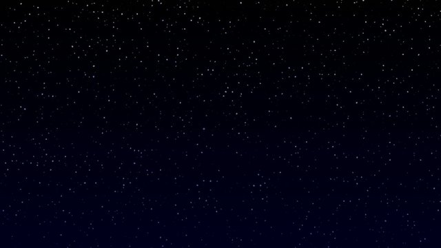 Stars twinkle night sky realistic blue horizon loop