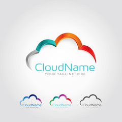 Cloud Color Logo Design Concept