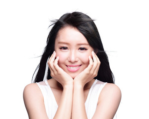 Fototapeta premium Beautiful woman smile face