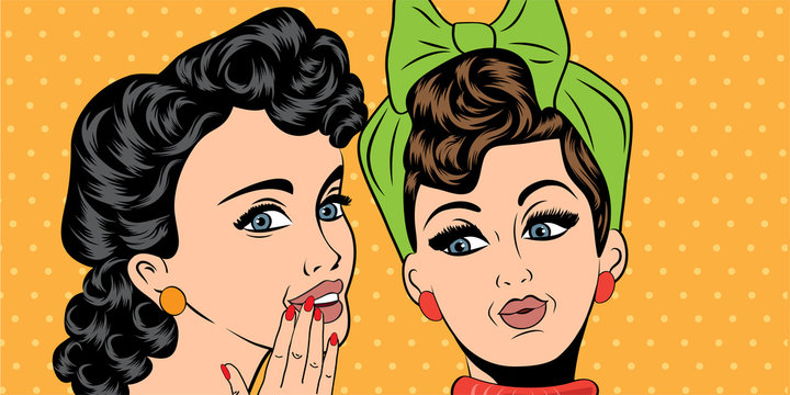 pop art retro women in comics style that gossip