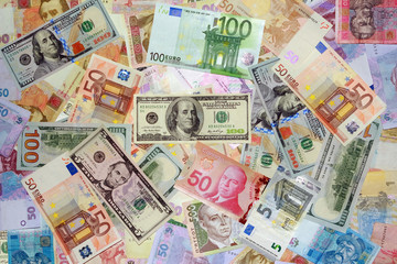 Many money of the different countries