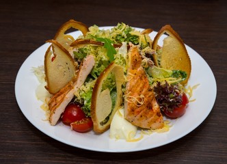 Salad from chicken fillet