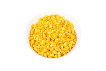 Sweet corn in white bowl ready for eat