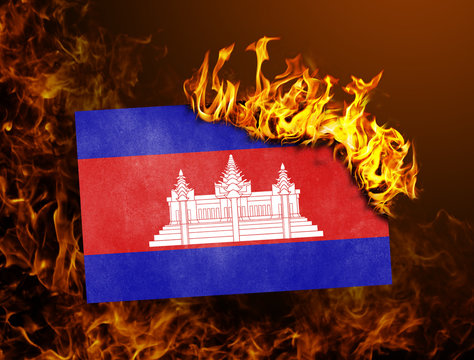 Flag burning - Cambodia