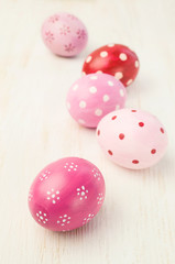 Fototapeta na wymiar Pink Easter eggs